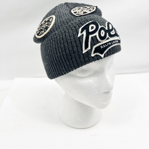 Polo Ralph Lauren POLO SCRIPT RL SKI CLUB PATCH Design Cuffed Beanie - Picture 3 of 13